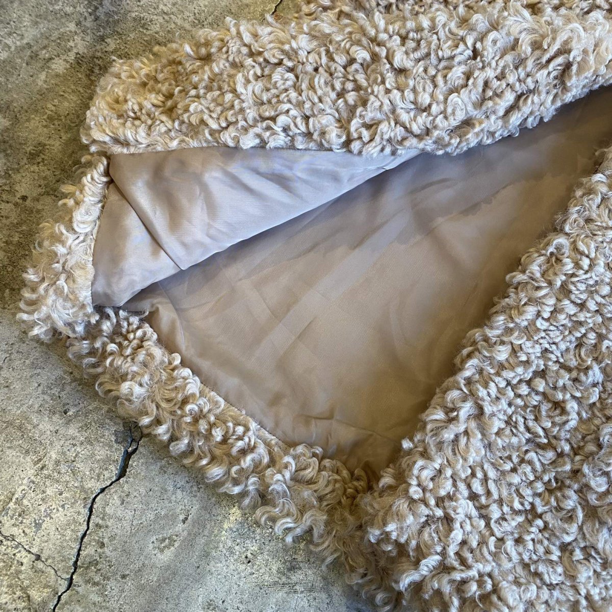 画像6: NO COLLAR POODLE BOA DESIGN JACKET / Ladies L (6)