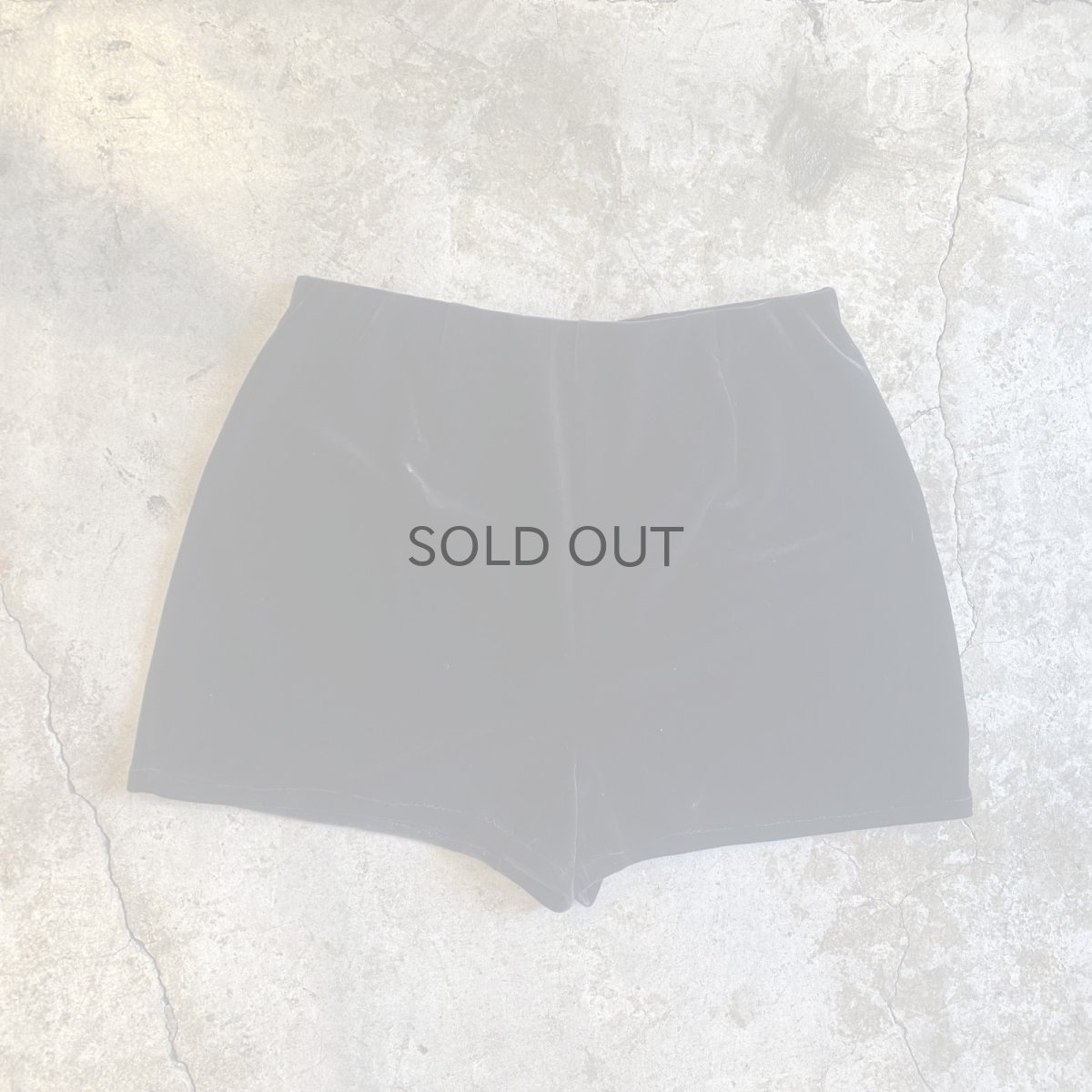 画像1: BLACK COLOR VELVET DESIGN SHORT PANTS / W28~W35 (1)