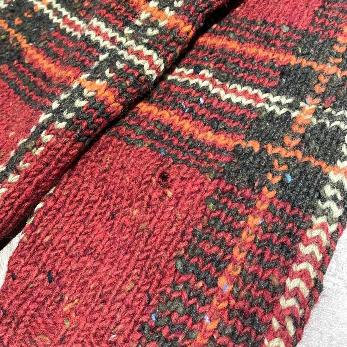 画像10: 【RALPH LAUREN】CHECK PATTERN HALF ZIP WOOL HANDKNIT SWEATER / Mens S(L) (10)