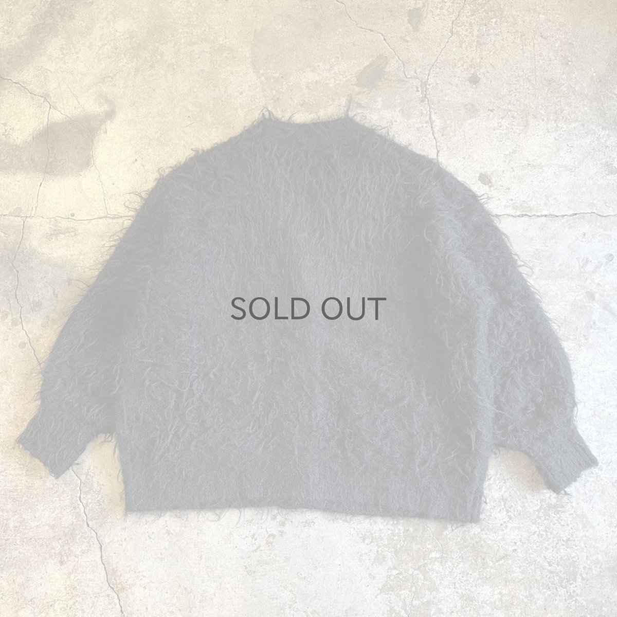 画像2: BLACK COLOR LONG SHAGGY DESIGN CARDIGAN / Ladies L (2)