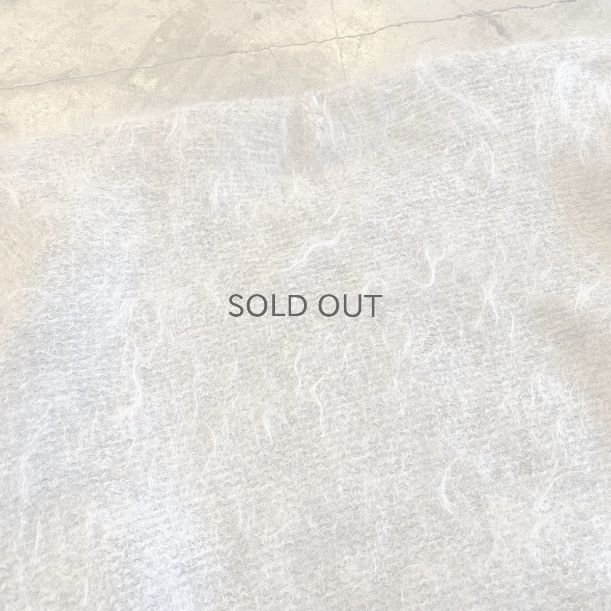 画像8: LIGHT GRAY COLOR DESIGN MOHAIR KNIT SWEATER / Ladies M (8)