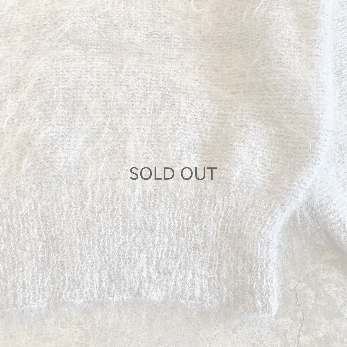 画像5: LIGHT GRAY COLOR DESIGN MOHAIR KNIT SWEATER / Ladies M (5)