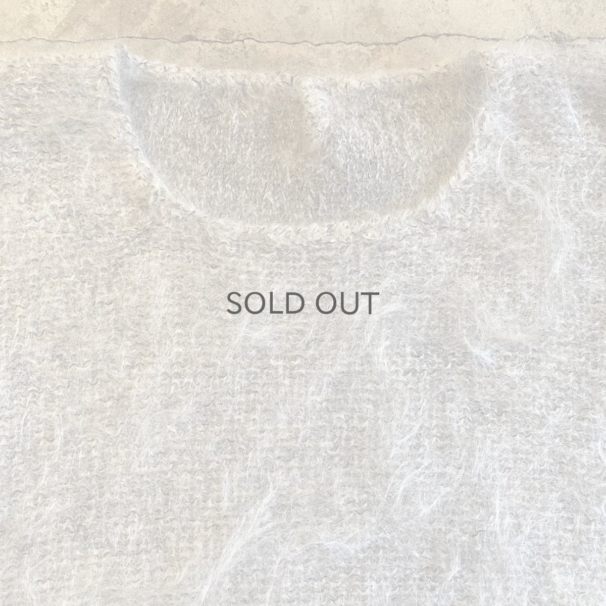 画像4: LIGHT GRAY COLOR DESIGN MOHAIR KNIT SWEATER / Ladies M (4)