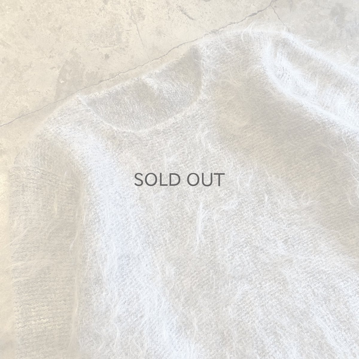 画像3: LIGHT GRAY COLOR DESIGN MOHAIR KNIT SWEATER / Ladies M (3)