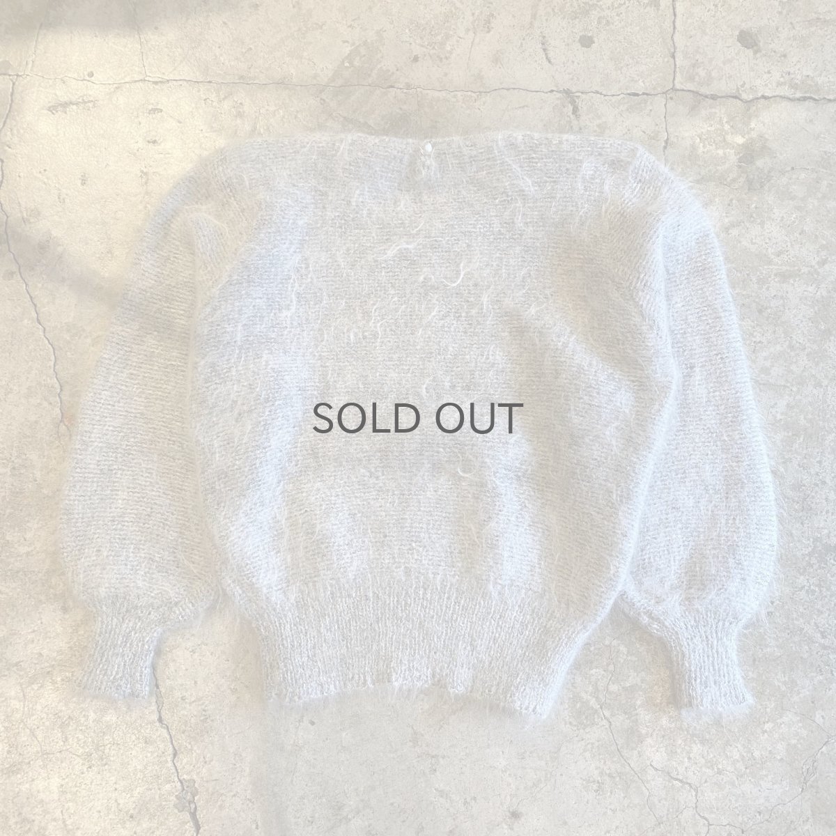画像2: LIGHT GRAY COLOR DESIGN MOHAIR KNIT SWEATER / Ladies M (2)