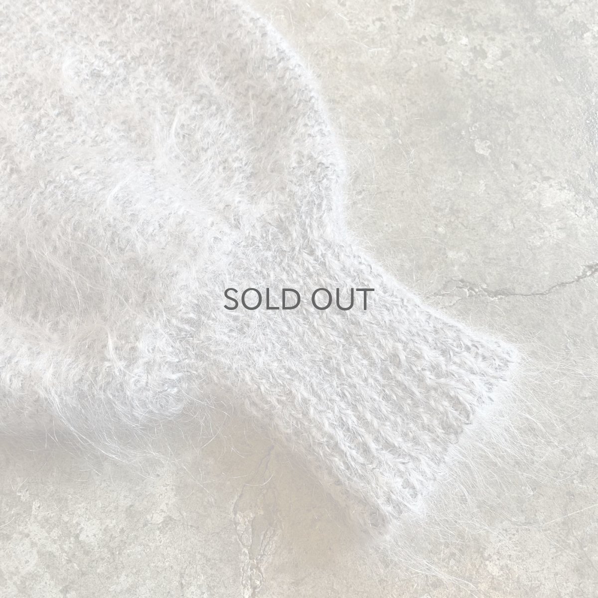 画像7: LIGHT GRAY COLOR DESIGN MOHAIR KNIT SWEATER / Ladies M (7)