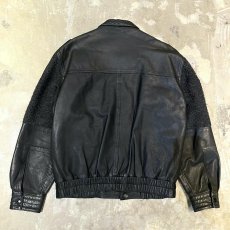 画像2: REAL LEATHER × KNIT SWITCHED ZIP UP JACKET / Mens M(L) (2)