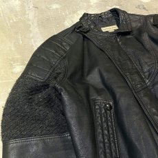 画像3: REAL LEATHER × KNIT SWITCHED ZIP UP JACKET / Mens M(L) (3)