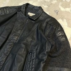 画像4: REAL LEATHER × KNIT SWITCHED ZIP UP JACKET / Mens M(L) (4)