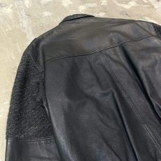 画像9: REAL LEATHER × KNIT SWITCHED ZIP UP JACKET / Mens M(L) (9)