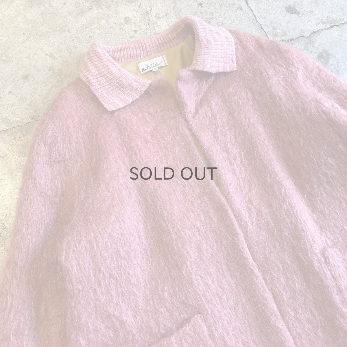 画像3: OLD PINK COLOR DESIGN MOHAIR POINT KNIT COAT / Ladies M / MADE IN SPAIN (3)