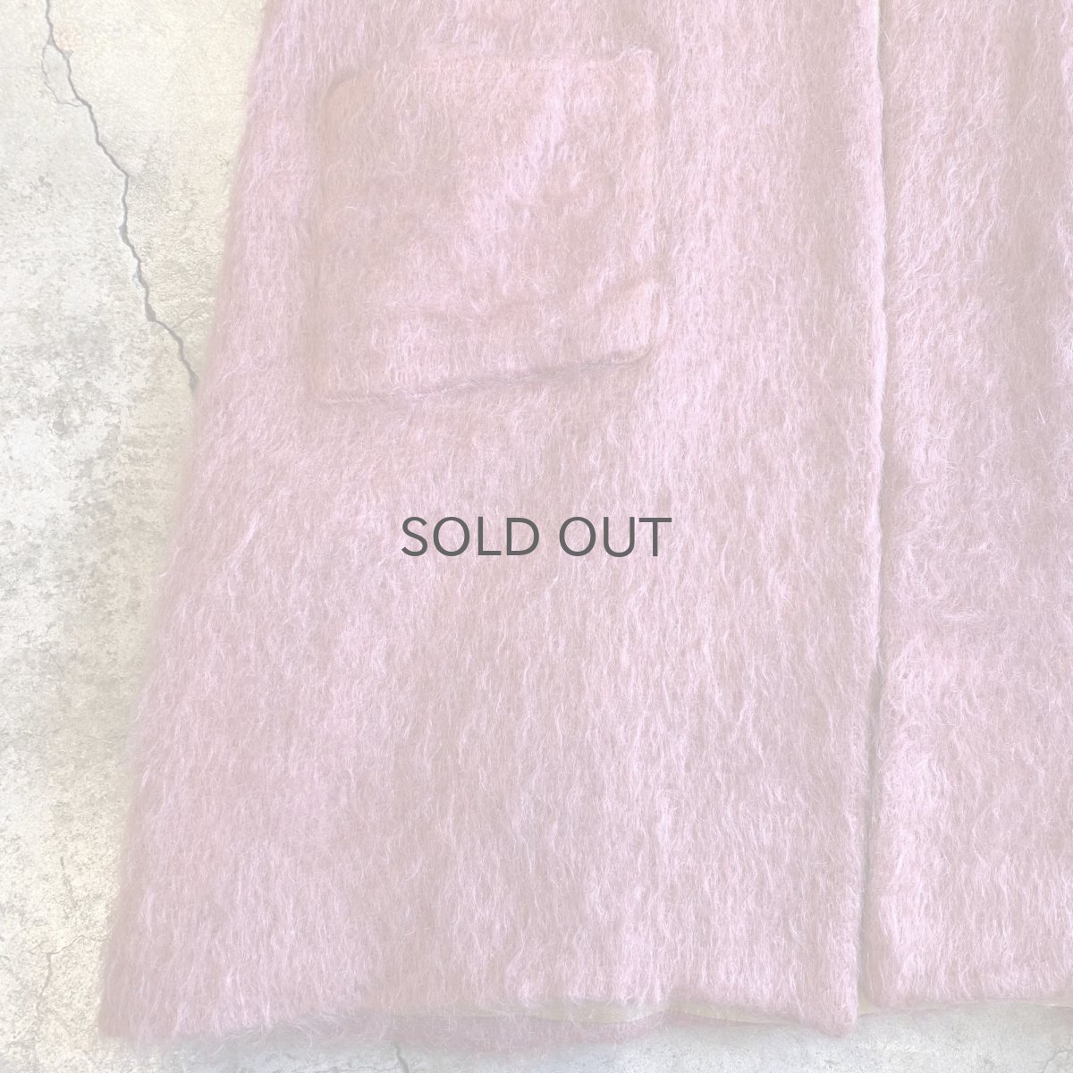 画像5: OLD PINK COLOR DESIGN MOHAIR POINT KNIT COAT / Ladies M / MADE IN SPAIN (5)