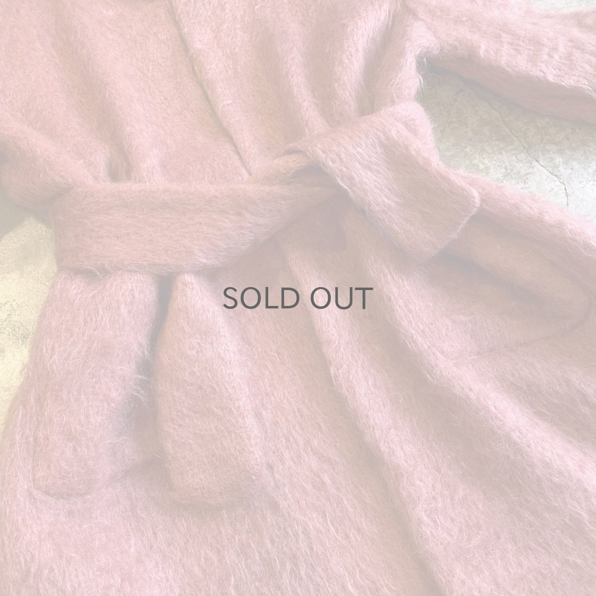 画像8: OLD PINK COLOR DESIGN MOHAIR POINT KNIT COAT / Ladies M / MADE IN SPAIN (8)