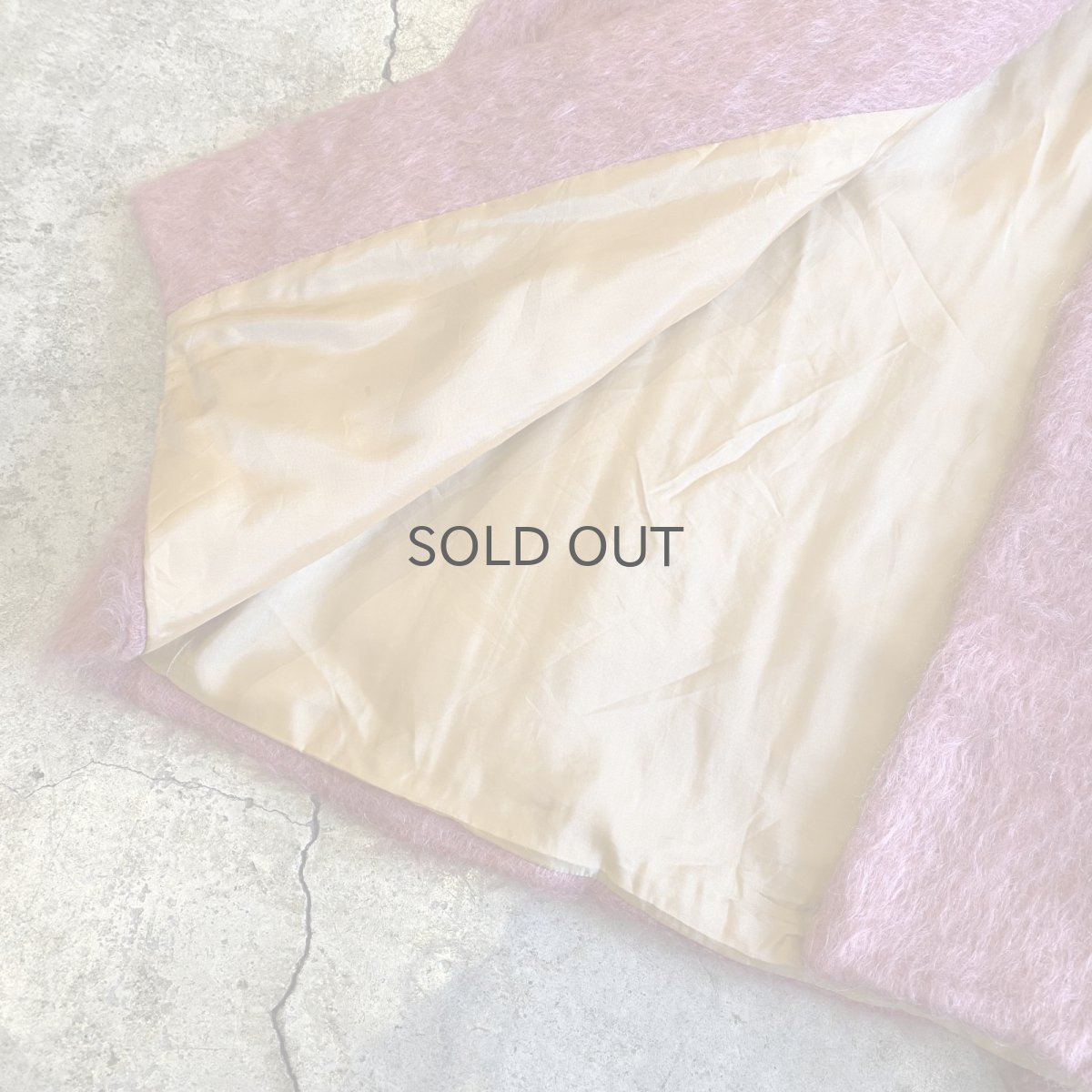 画像10: OLD PINK COLOR DESIGN MOHAIR POINT KNIT COAT / Ladies M / MADE IN SPAIN (10)