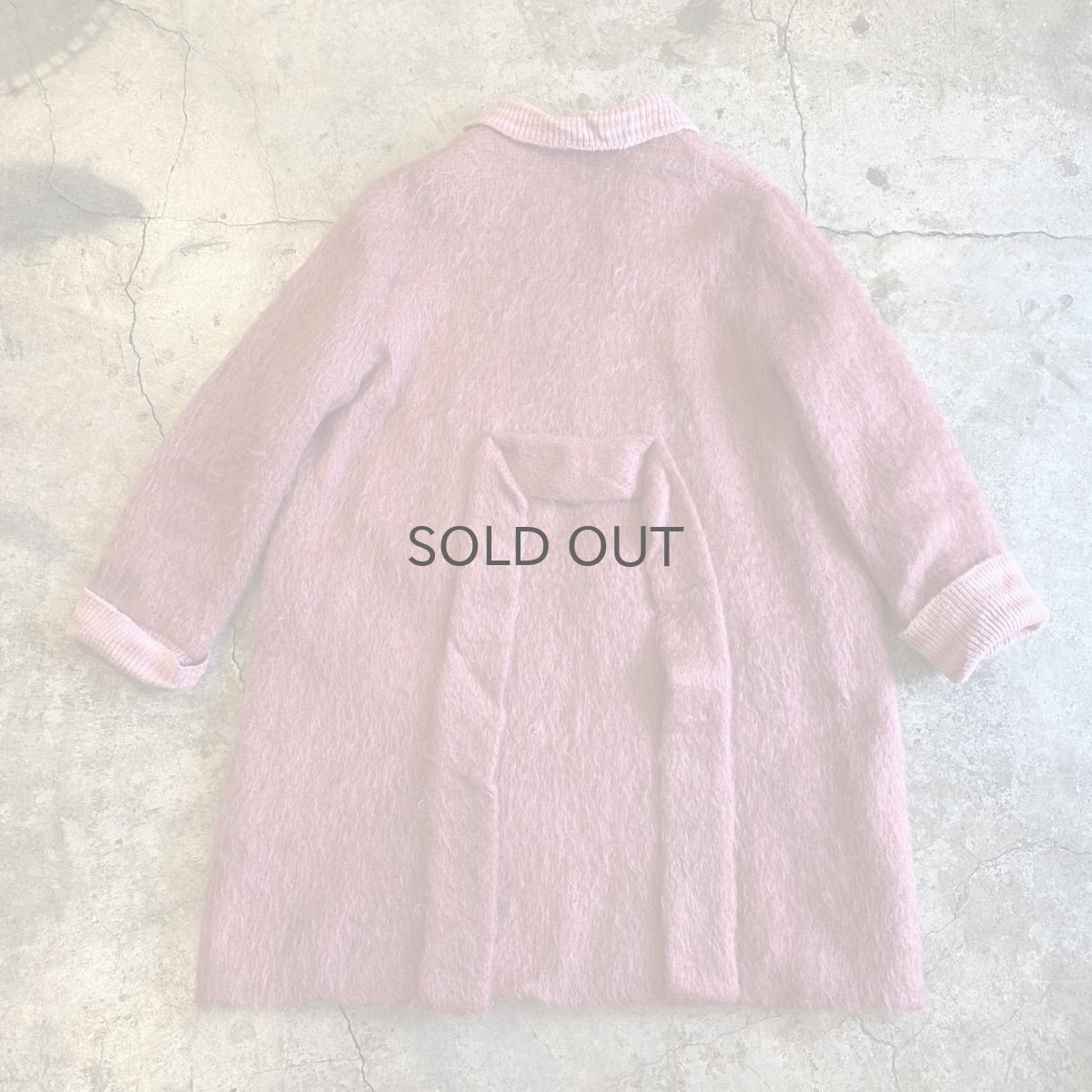 画像2: OLD PINK COLOR DESIGN MOHAIR POINT KNIT COAT / Ladies M / MADE IN SPAIN (2)