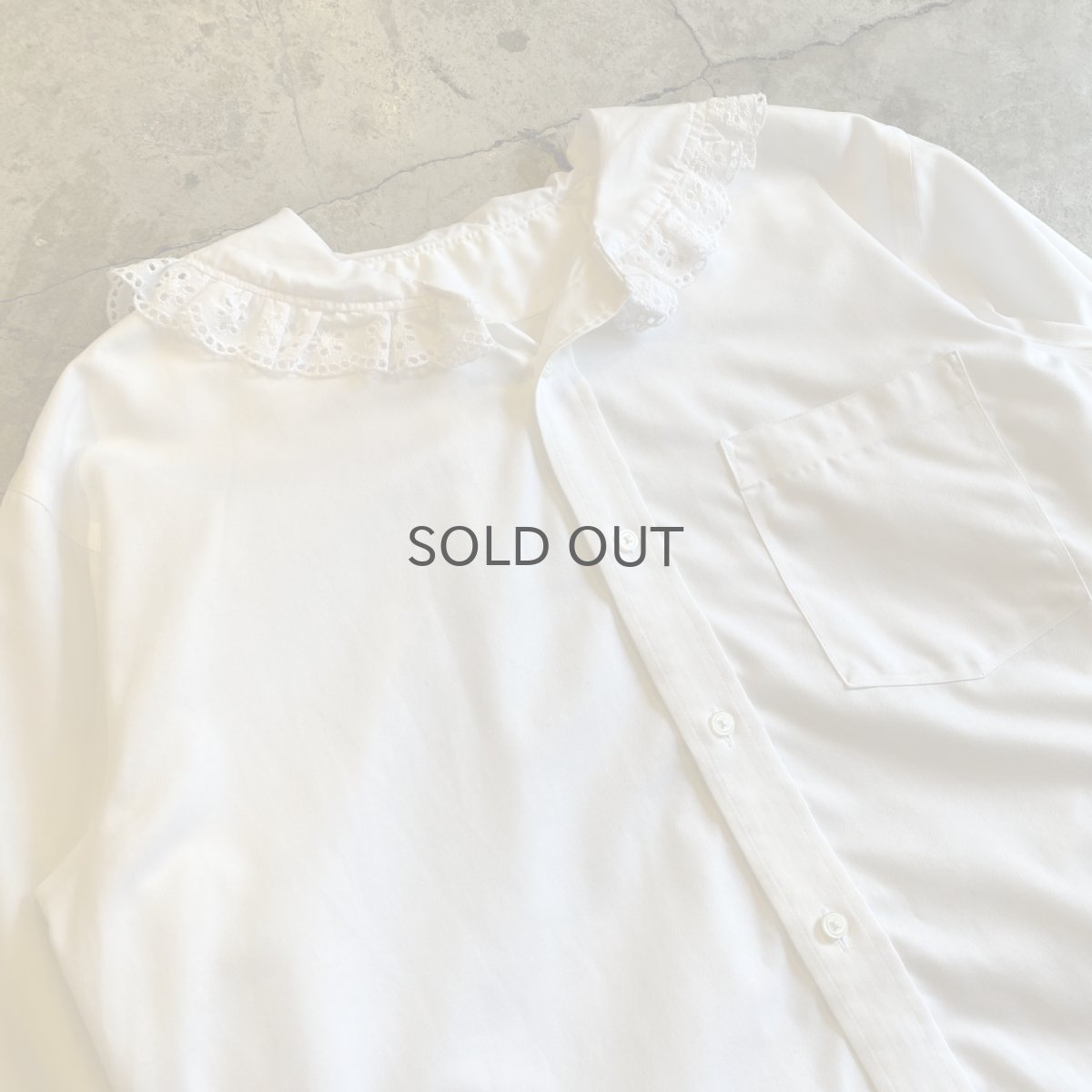 画像3: DESIGN FRILL COLLAR L/S LONG BLOUSE / Ladies L (3)