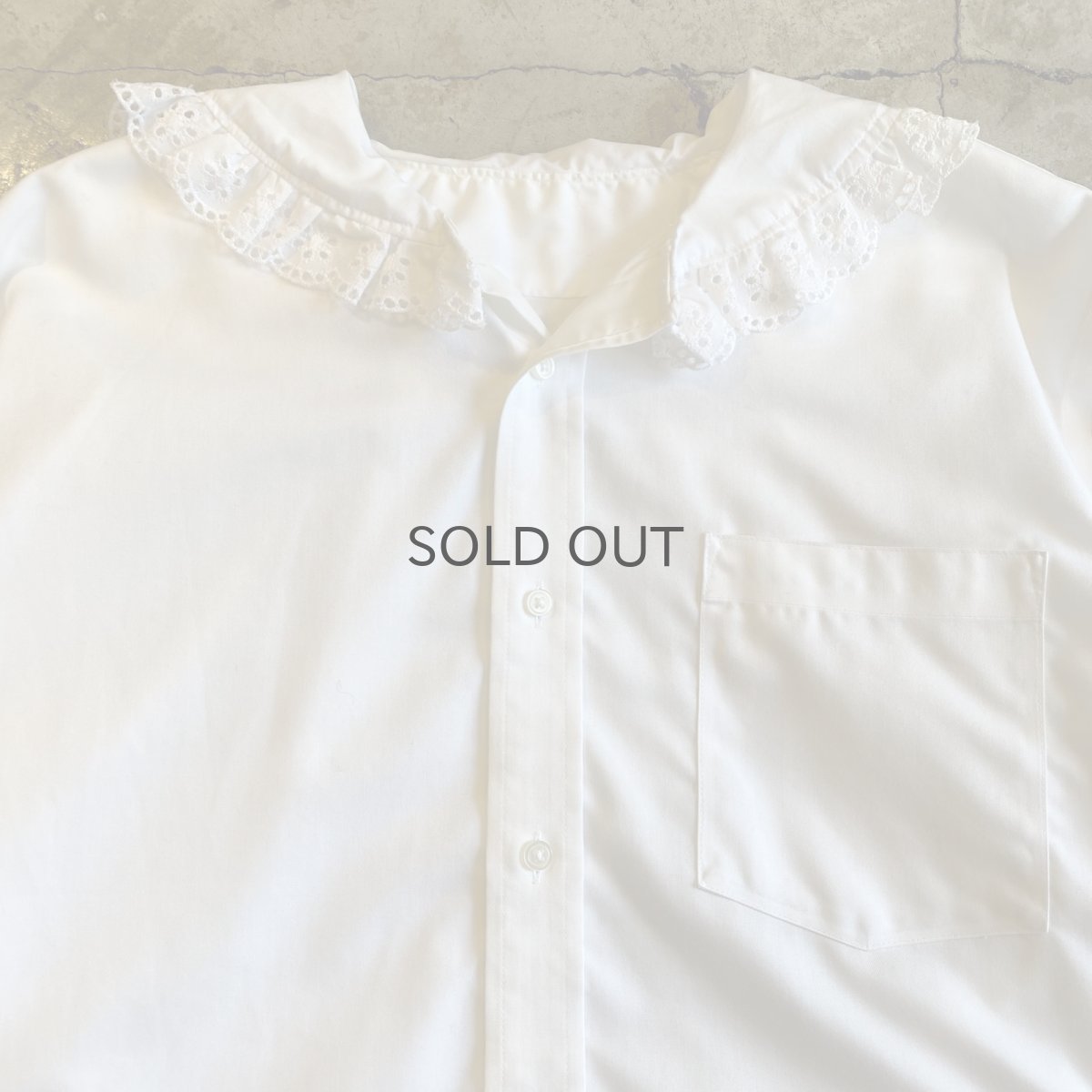 画像4: DESIGN FRILL COLLAR L/S LONG BLOUSE / Ladies L (4)