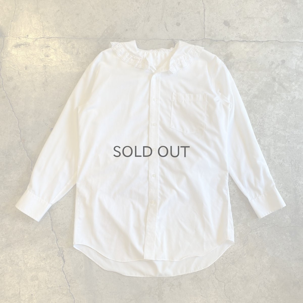 画像1: DESIGN FRILL COLLAR L/S LONG BLOUSE / Ladies L (1)