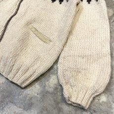 画像7: NATIVE PATTERN NECK ZIP UP KNIT JACKET / Mens L (7)