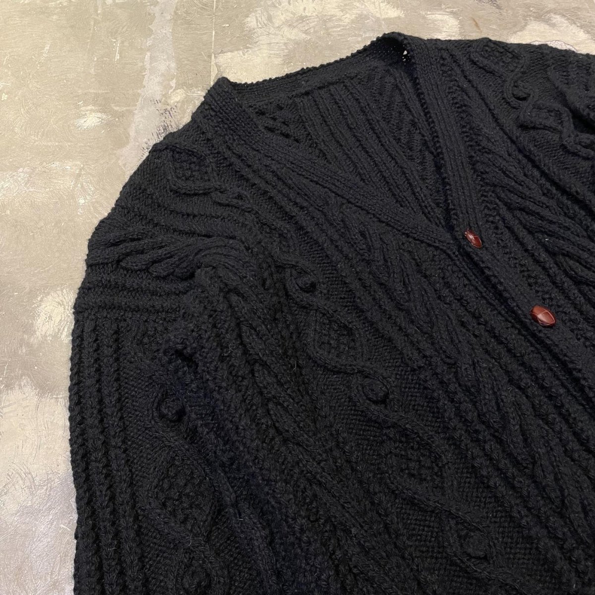 画像3: BLACK COLOR ALAN KNIT CARDIGAN / Mens XL (3)