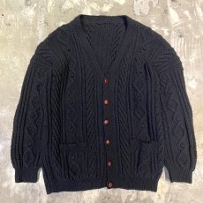 画像1: BLACK COLOR ALAN KNIT CARDIGAN / Mens XL (1)