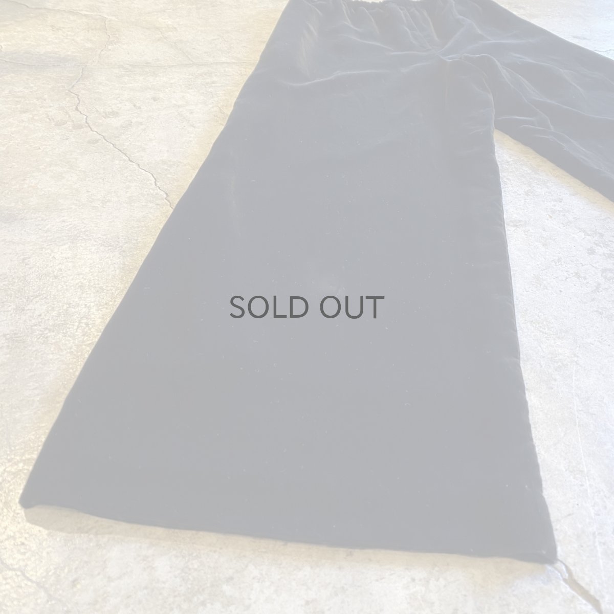 画像5: BLACK COLOR VELVET DESIGN WIDE PANTS / W24~W31 (5)