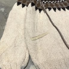 画像6: NATIVE PATTERN NECK ZIP UP KNIT JACKET / Mens L (6)