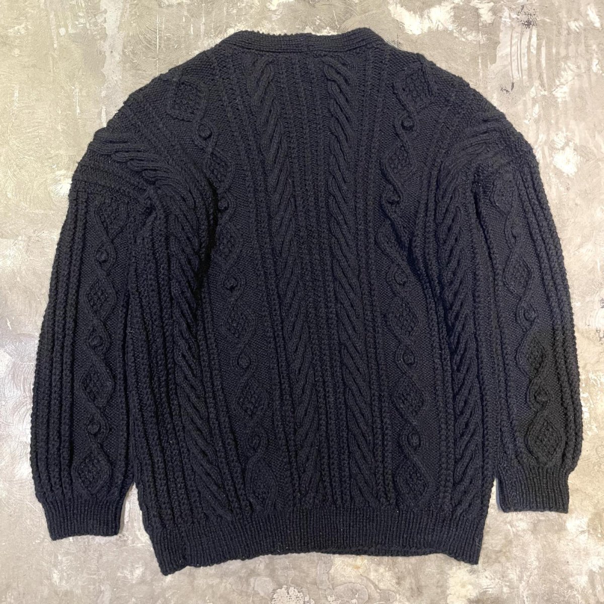画像2: BLACK COLOR ALAN KNIT CARDIGAN / Mens XL (2)