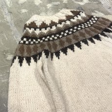画像10: NATIVE PATTERN NECK ZIP UP KNIT JACKET / Mens L (10)