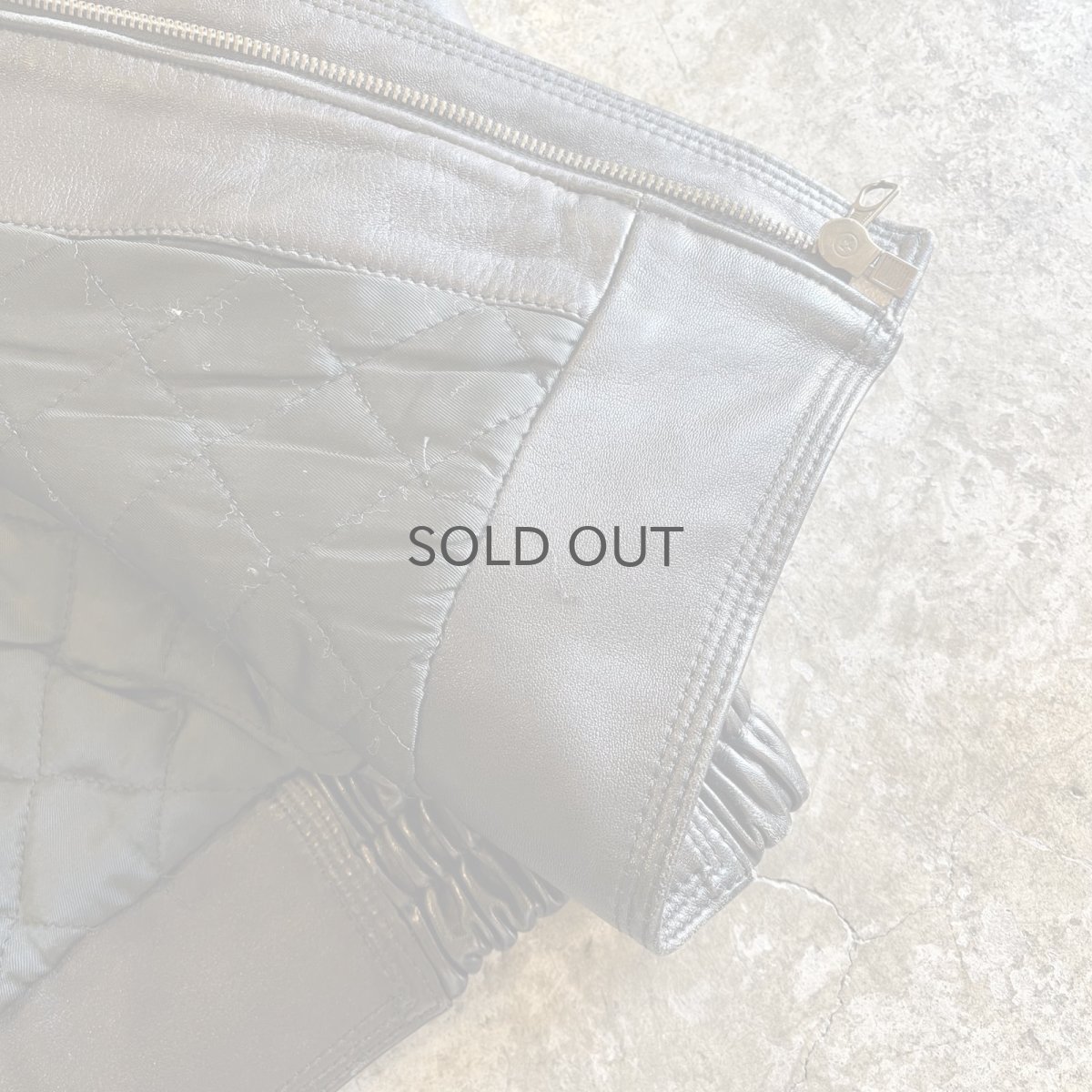 画像5: STITCH PATTERN REAL LEATHER ZIP UP VEST / Ladies L(50) / MADE IN ITALY (5)