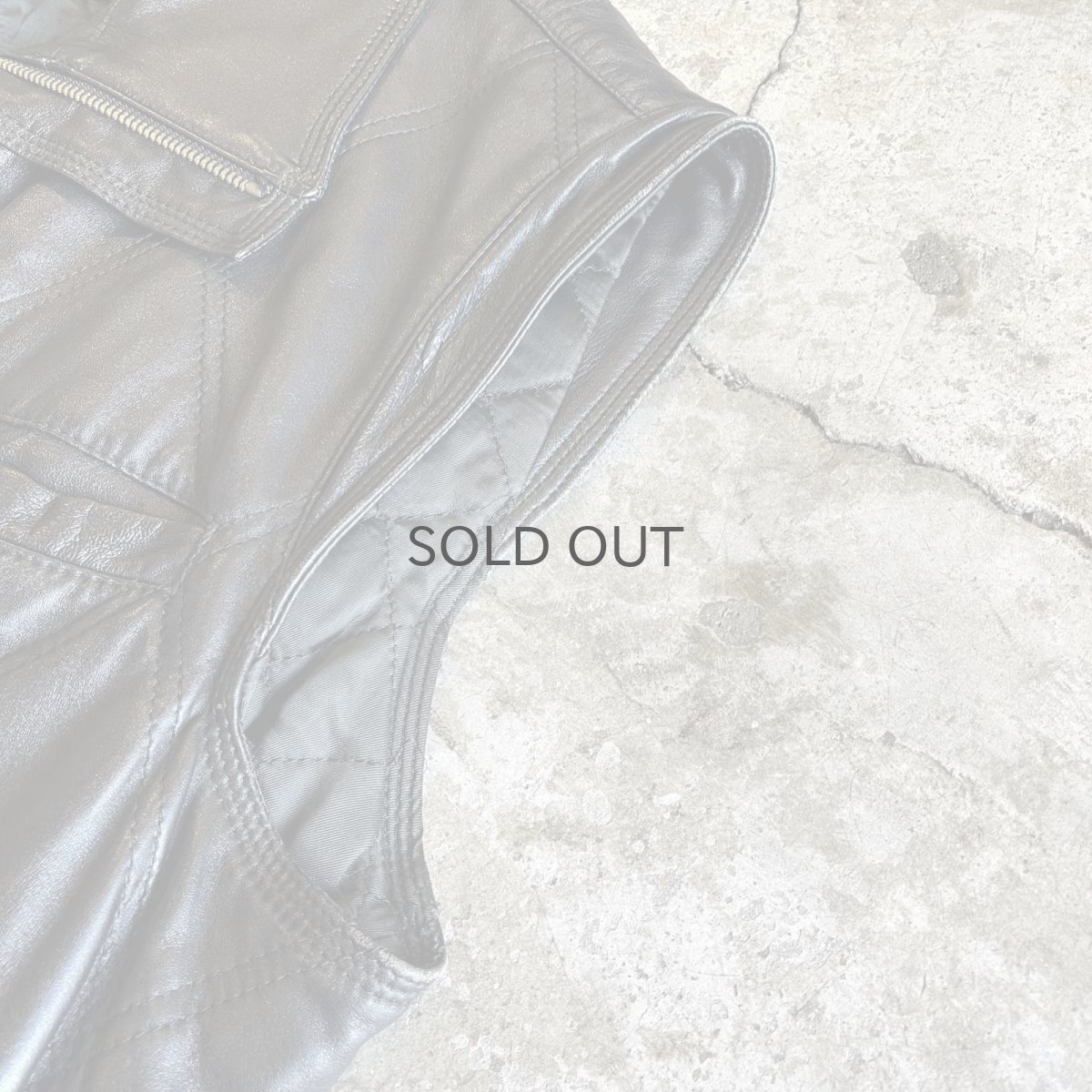 画像7: STITCH PATTERN REAL LEATHER ZIP UP VEST / Ladies L(50) / MADE IN ITALY (7)