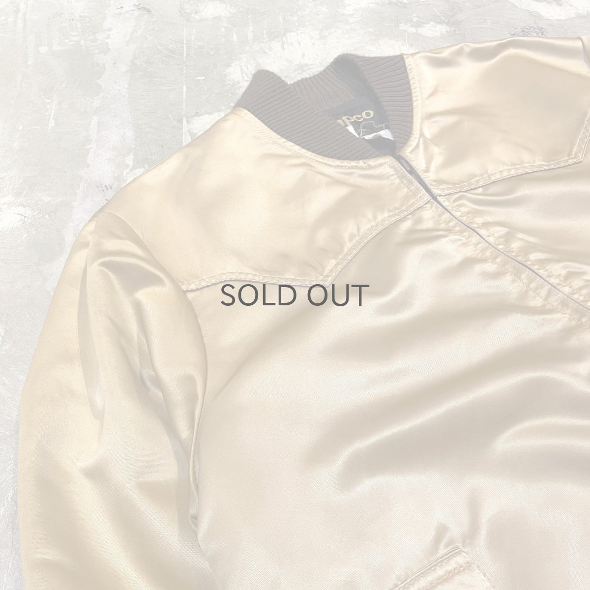 画像3: ~80's GOLD COLOR WESTERN STYLE ZIP UP JACKET / Mens L / MADE IN USA (3)