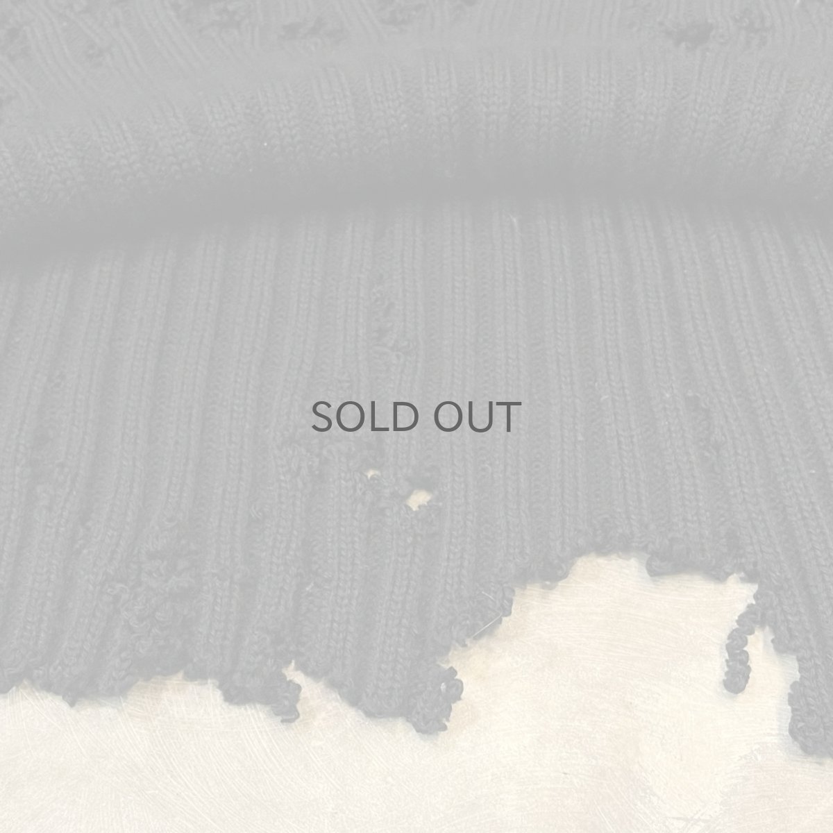 画像8: COLOR SWITCHED DAMAGE KNIT SWEATER / Mens L (8)