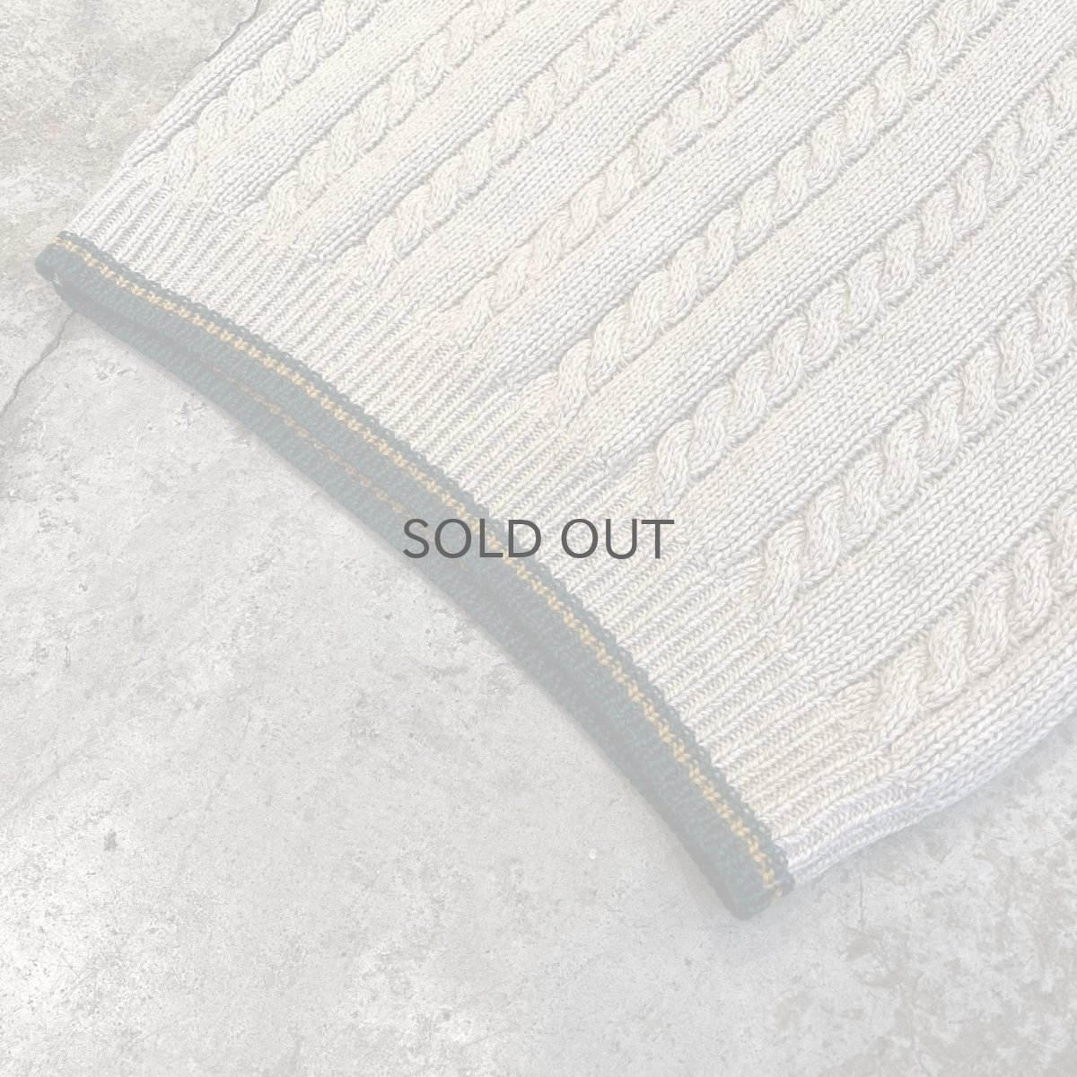 画像4: 2 COLOR LINE FRONT SPOON CABLE DESIGN POLO KNIT SWEATER / Ladies L / MADE IN USA (4)