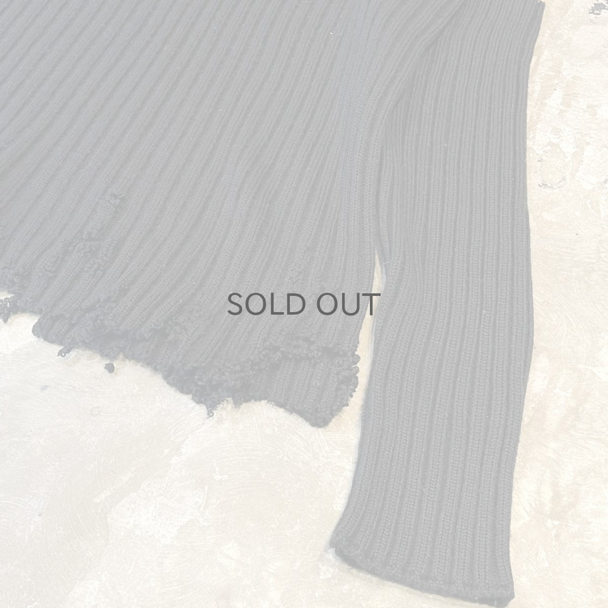 画像6: COLOR SWITCHED DAMAGE KNIT SWEATER / Mens L (6)