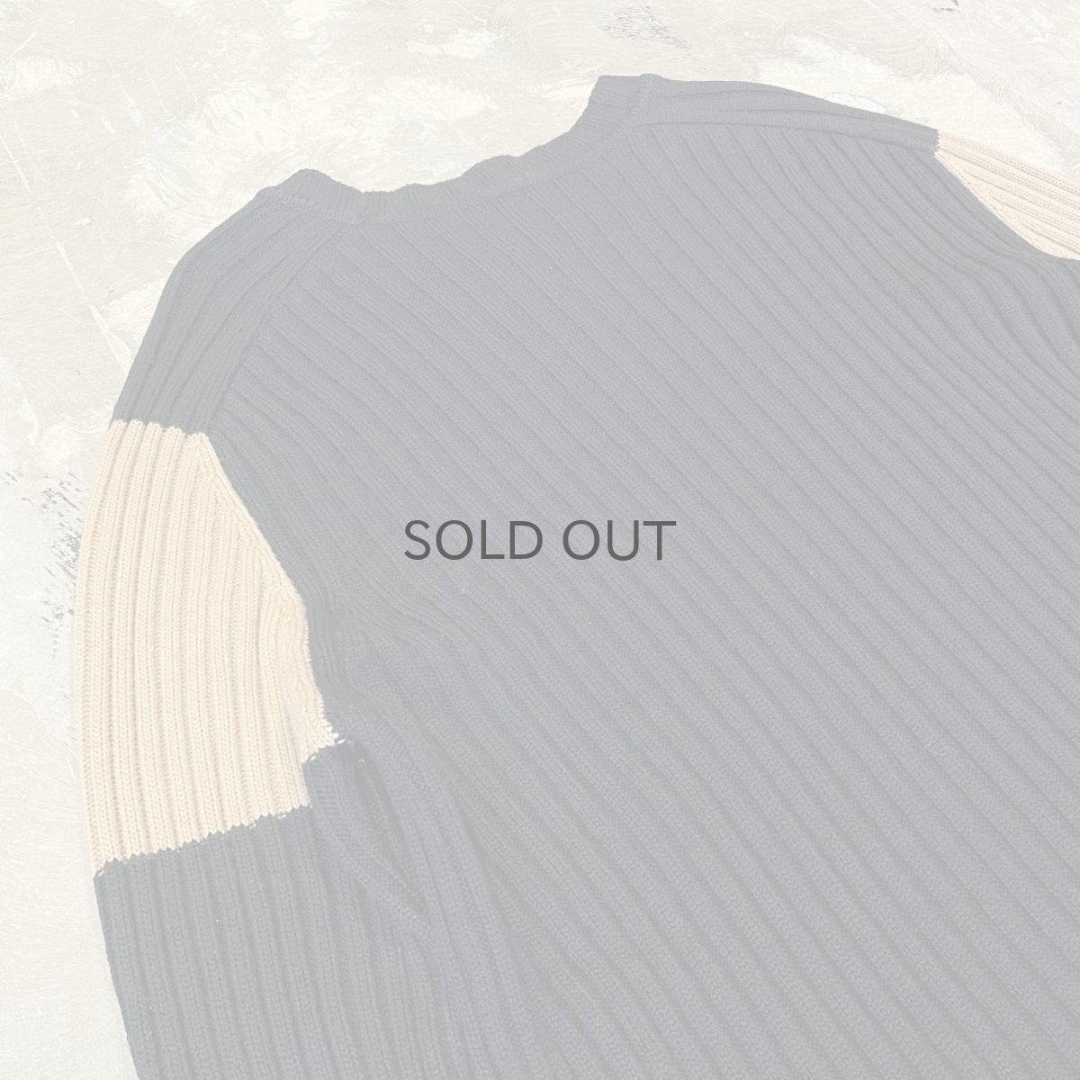 画像9: COLOR SWITCHED DAMAGE KNIT SWEATER / Mens L (9)