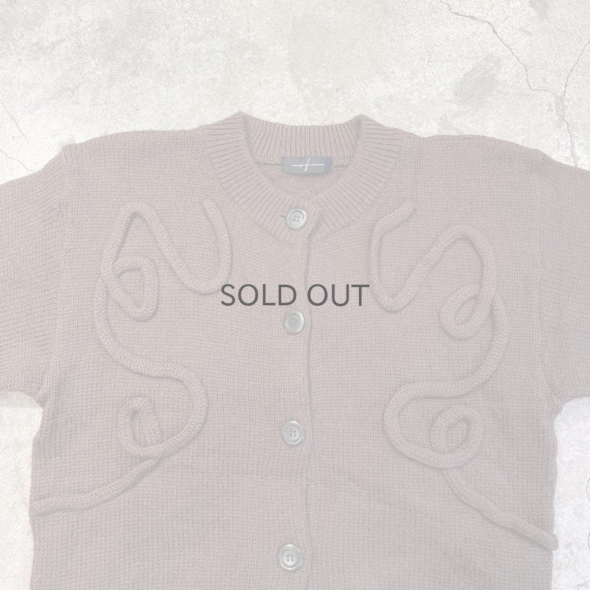 画像7: BROWN COLOR ROPE DECORATION DESIGN KNIT CARDIGAN / Ladies L (7)