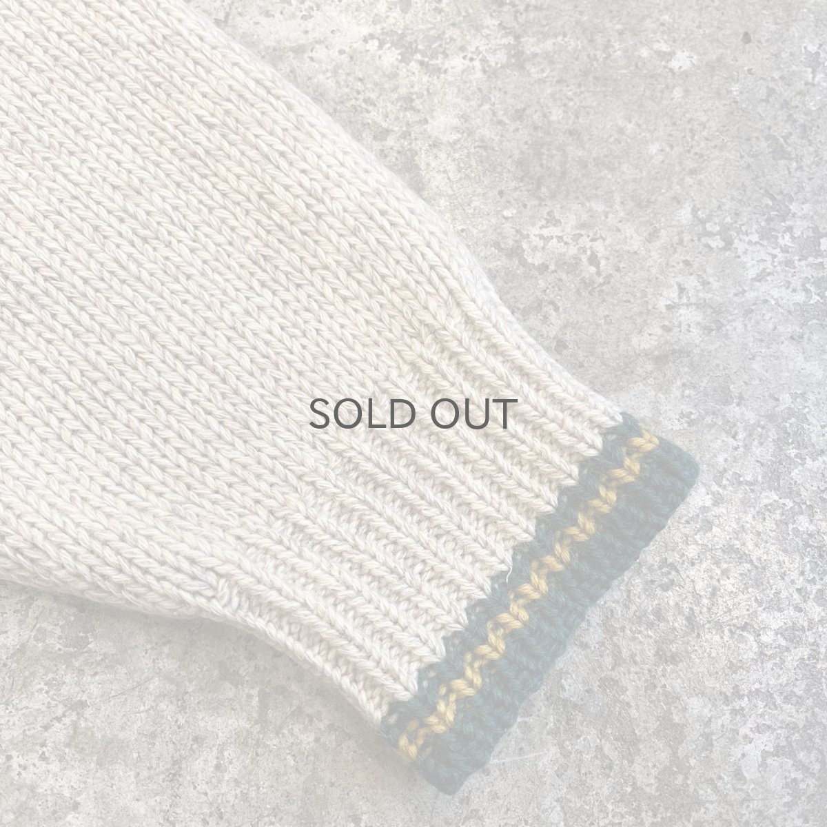 画像6: 2 COLOR LINE FRONT SPOON CABLE DESIGN POLO KNIT SWEATER / Ladies L / MADE IN USA (6)