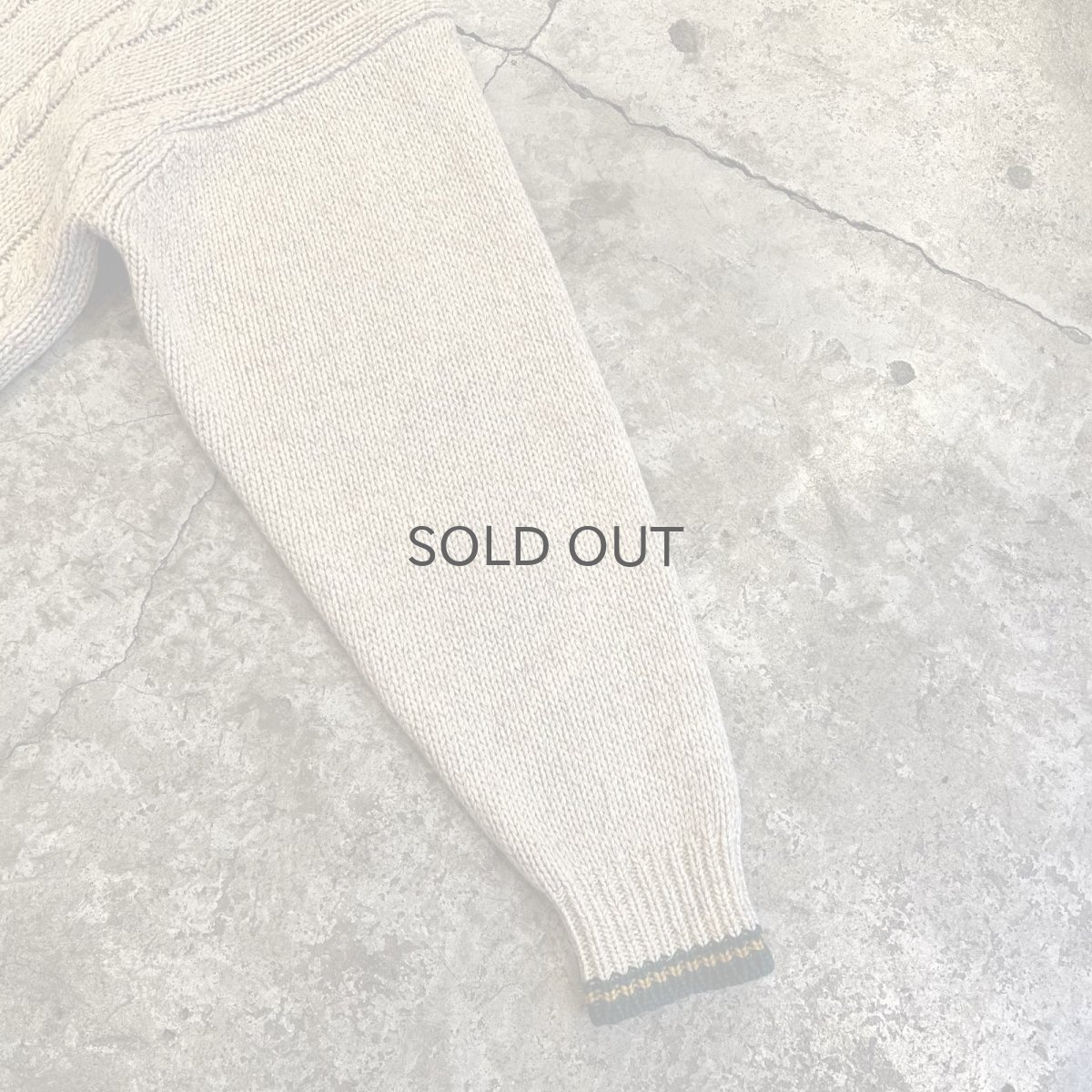 画像7: 2 COLOR LINE FRONT SPOON CABLE DESIGN POLO KNIT SWEATER / Ladies L / MADE IN USA (7)