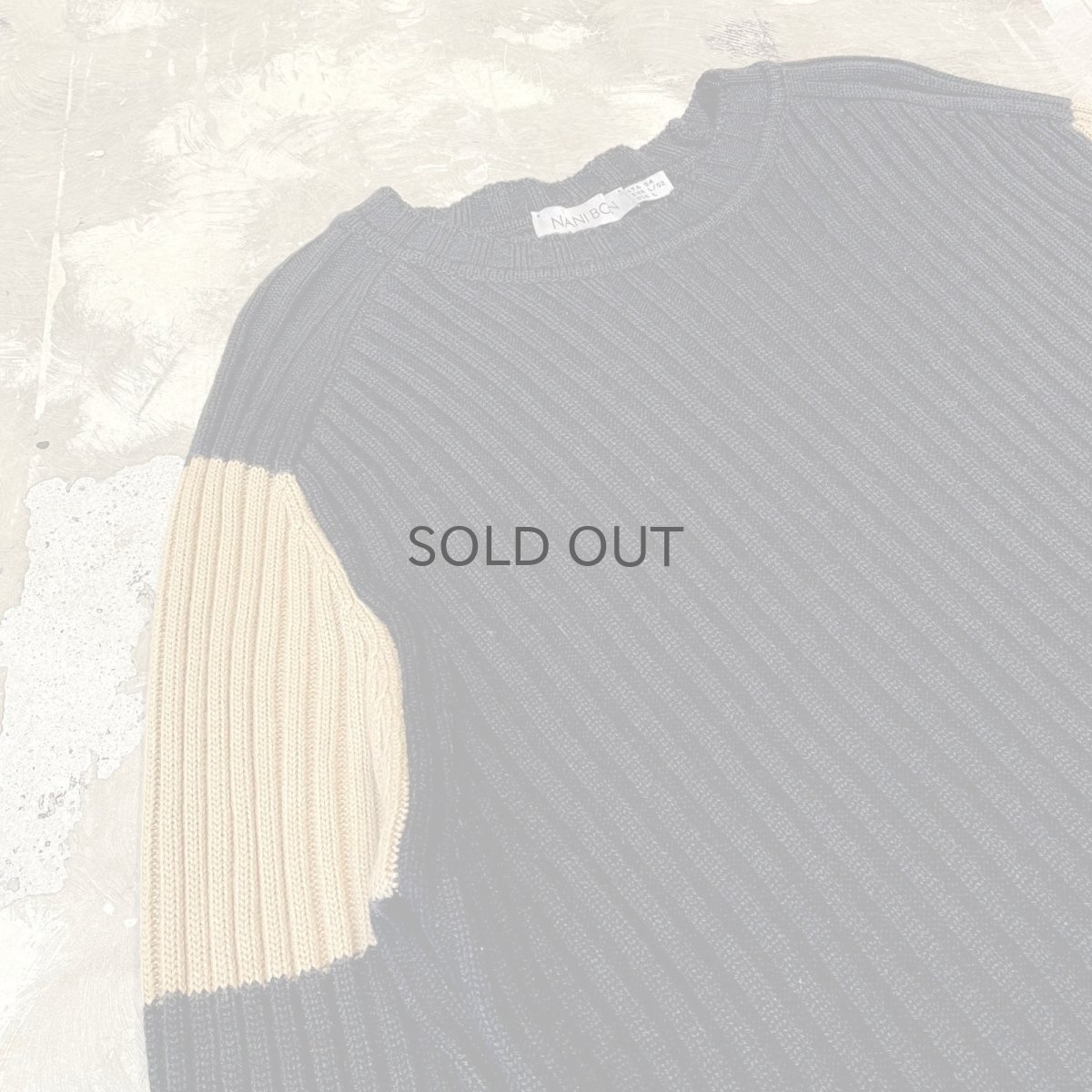 画像3: COLOR SWITCHED DAMAGE KNIT SWEATER / Mens L (3)