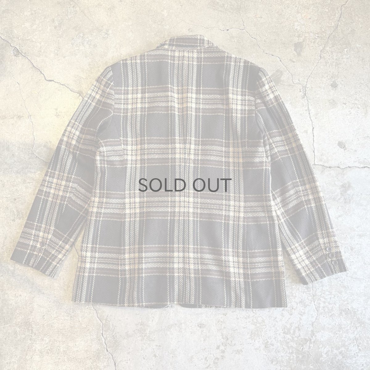 画像2: ALL OVER MIX COLOR CHECK PATTERN DESIGN TAILORED JACKET / Ladies M(14) (2)
