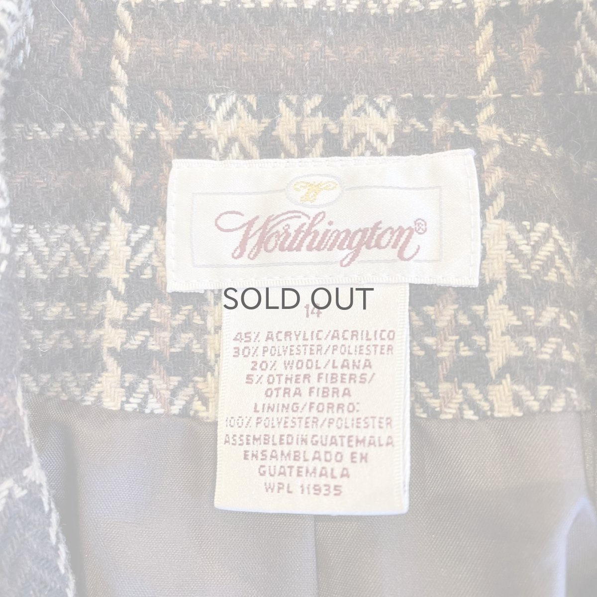 画像12: ALL OVER MIX COLOR CHECK PATTERN DESIGN TAILORED JACKET / Ladies M(14) (12)