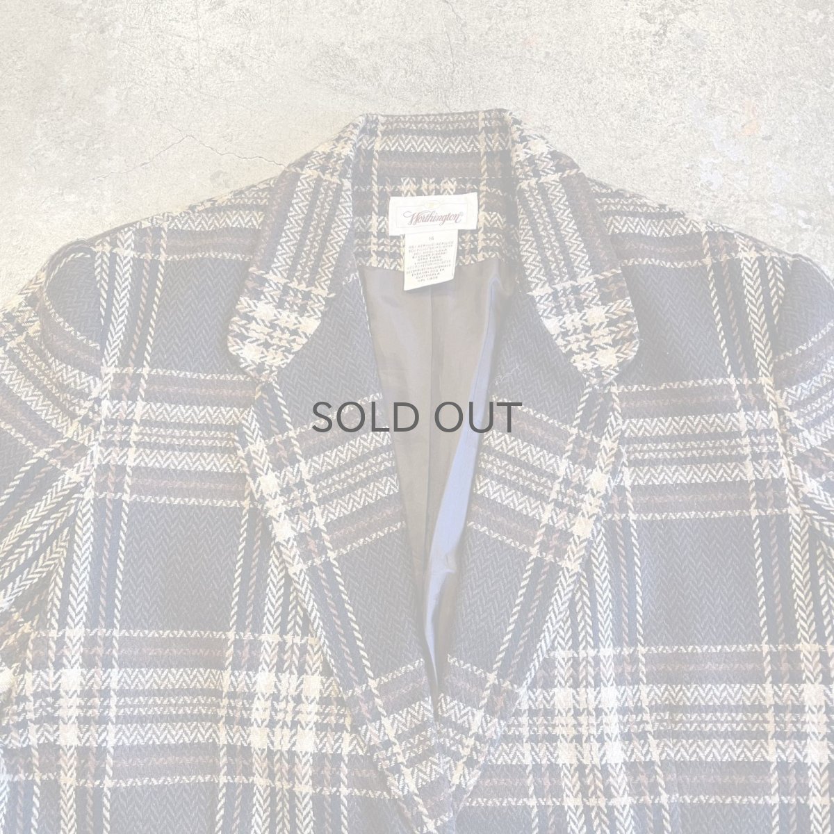 画像8: ALL OVER MIX COLOR CHECK PATTERN DESIGN TAILORED JACKET / Ladies M(14) (8)