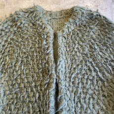 画像4: KHAKI COLOR LOOP DESIGN OVER KNIT CARDIGAN / Ladies L (4)