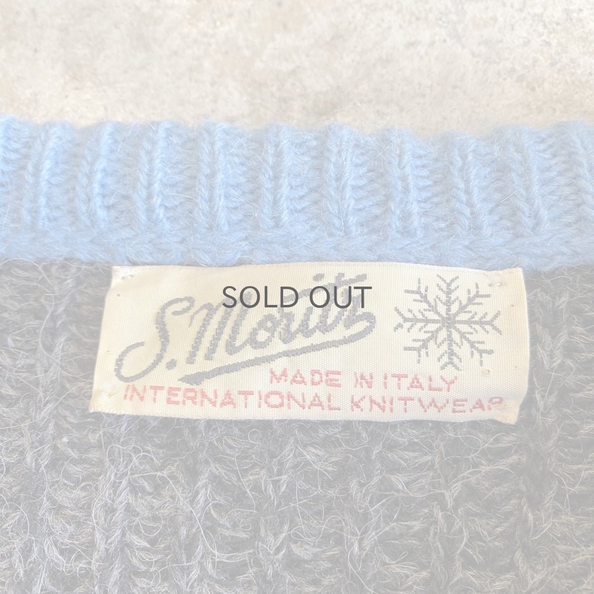 画像11: OLD SHOULDER LINE COLOR KNIT SWEATER / Ladies L / MADE IN ITALY (11)