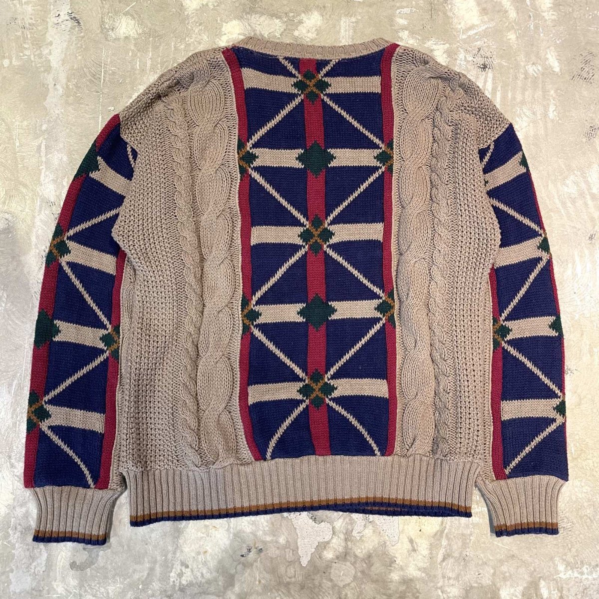 画像2: PATTERN SWITCHED KNIT SWEATER / Mens L(XL) / MADE IN USA (2)