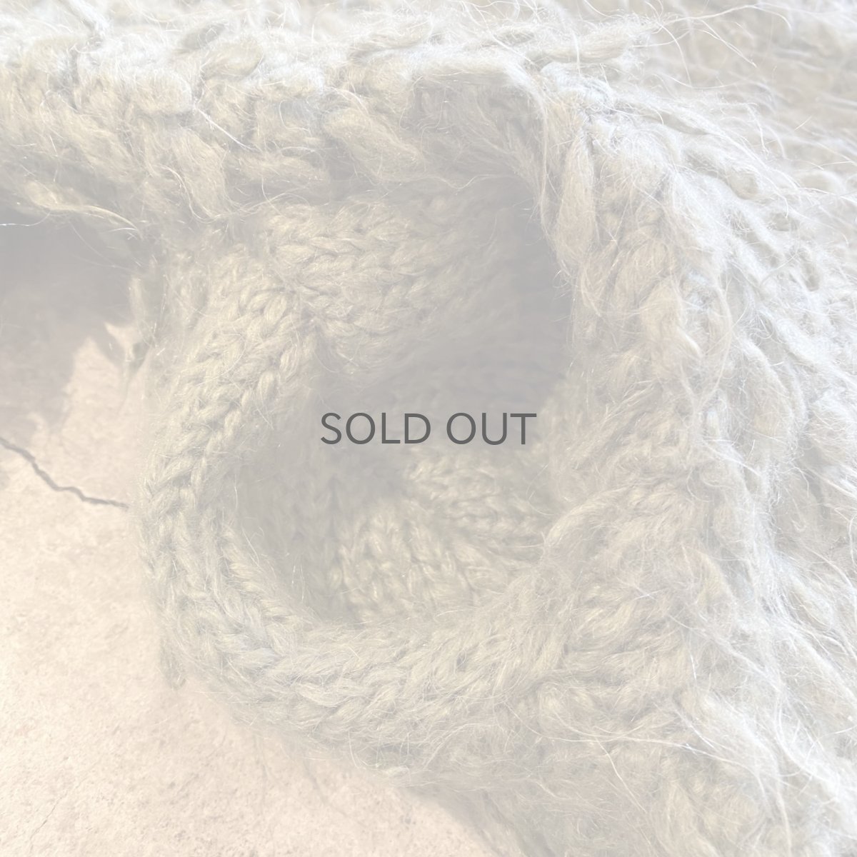 画像10: KHAKI COLOR LOOP DESIGN OVER KNIT CARDIGAN / Ladies L (10)