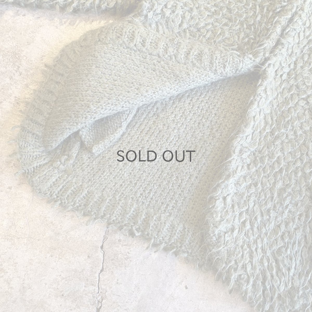 画像5: KHAKI COLOR LOOP DESIGN OVER KNIT CARDIGAN / Ladies L (5)