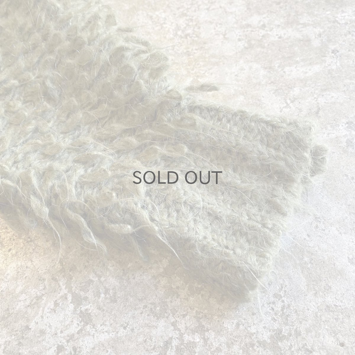 画像9: KHAKI COLOR LOOP DESIGN OVER KNIT CARDIGAN / Ladies L (9)