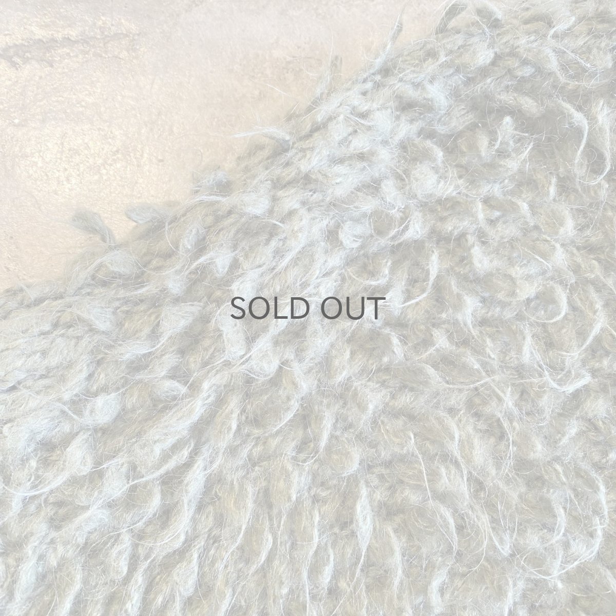 画像7: KHAKI COLOR LOOP DESIGN OVER KNIT CARDIGAN / Ladies L (7)